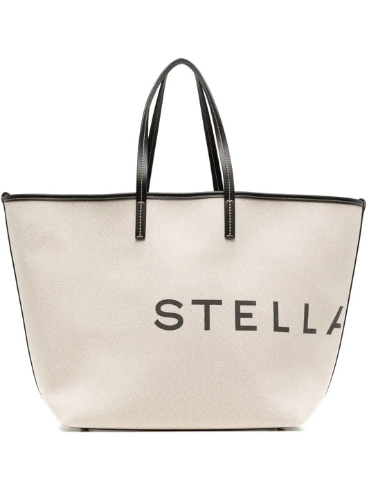 Stella McCartney logo print cotton tote bag