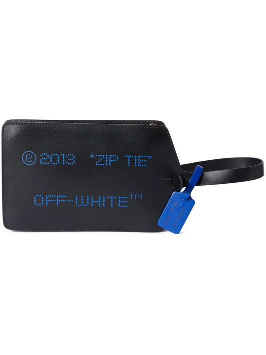 Off-White medium Zip Tie clutch