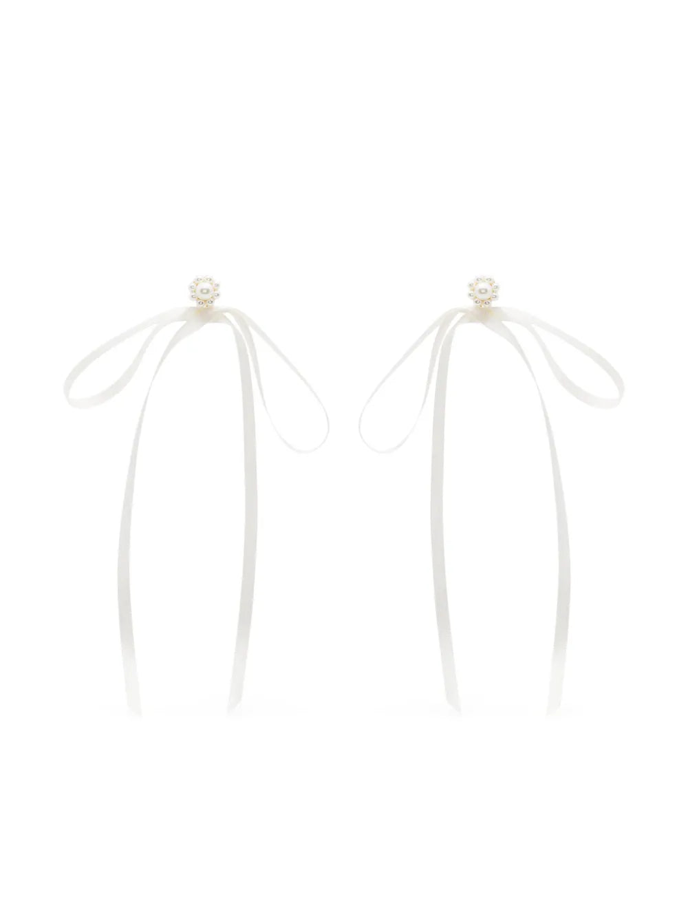 Simone Rocha pearl embellished ribbon bow earrings