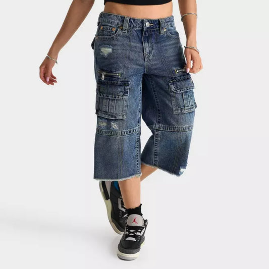 Women's True Religion Bobbi Baggy Denim Capri Pants