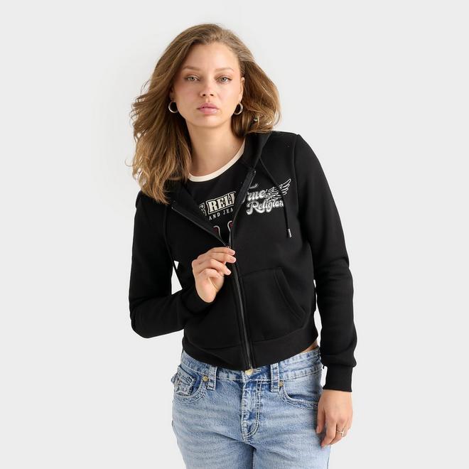 Women's True Religion Crystal Wing Full-Zip Hoodie
