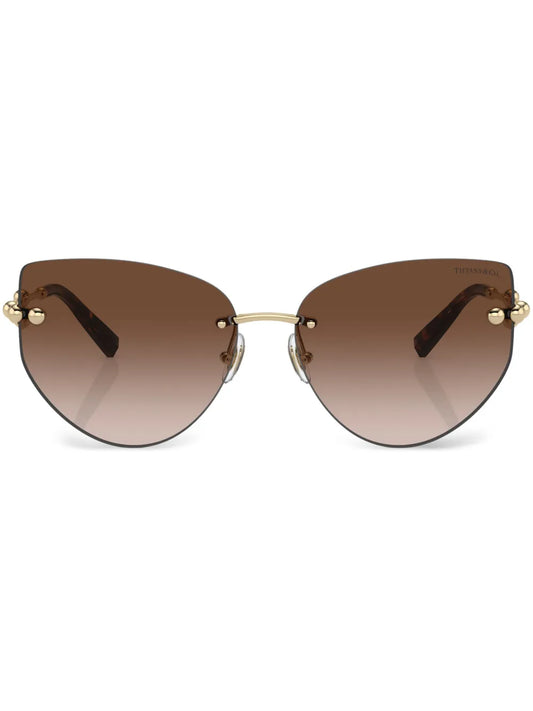 Tiffany & Co Eyewear logo engraved cat eye frame sunglasses