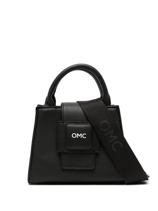 Omc logo print faux leather tote