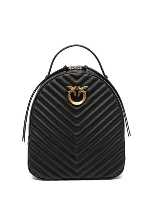 PINKO Love chevron leather backpack