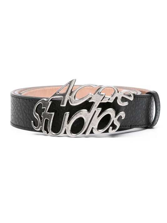 Acne Studios logo plaque leather belt