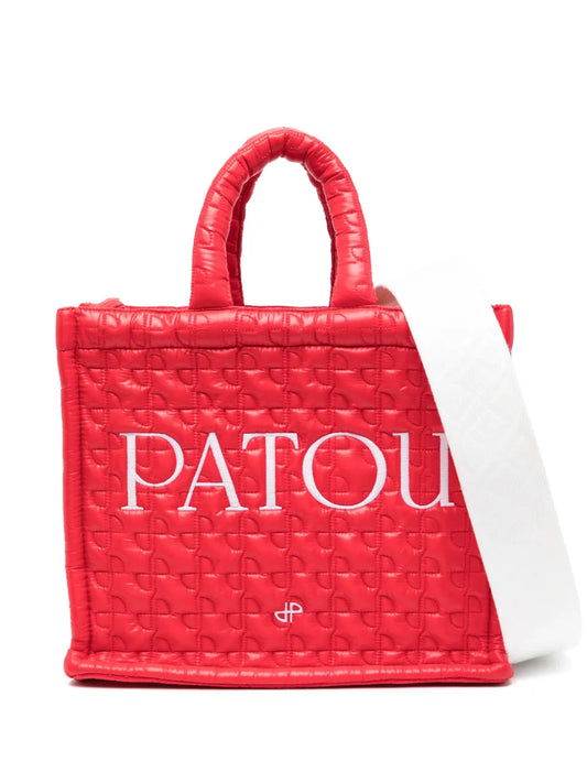 Patou logo embroidered quilted tote bag