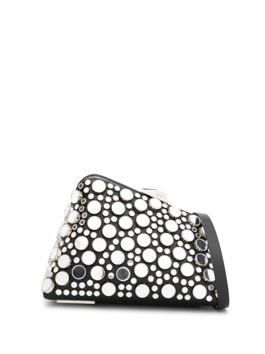 The Attico Midnight stud embellished leather clutch bag