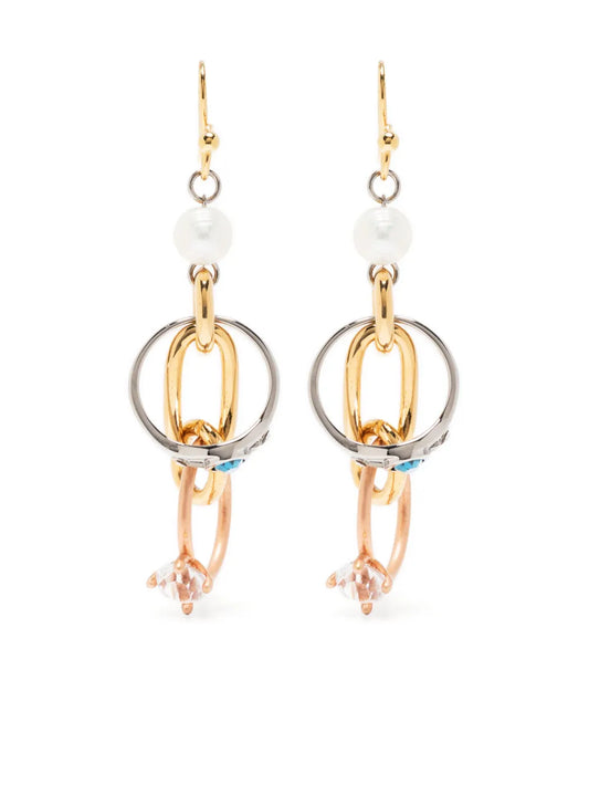Marni embellished ring pearl earrings