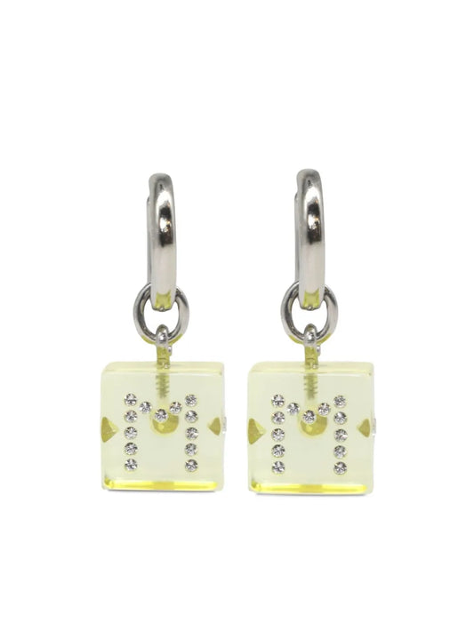 Marni logo embellished charm earrings