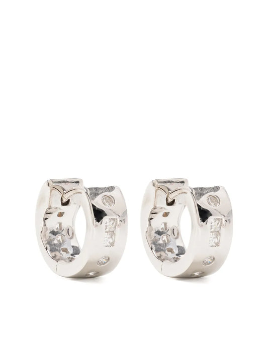 APM Monaco crystal embellished small hoops