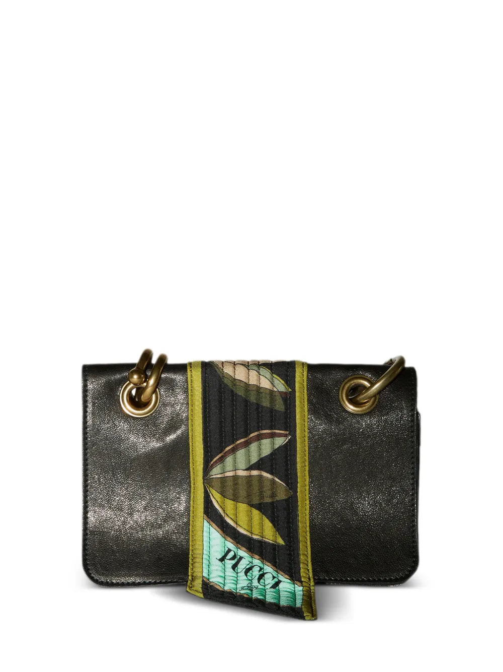 PUCCI Crush foldover top leather mini bag