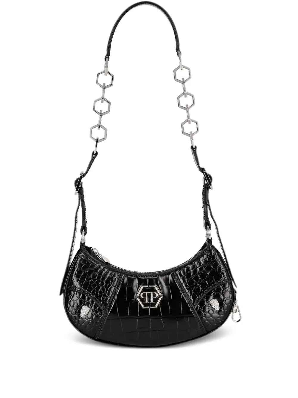 Philipp Plein logo plaque leather shoulder bag
