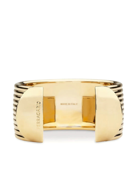 Ferragamo Gancini striped bangle bracelet