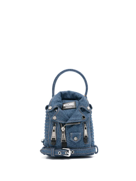 Moschino denim biker backpack