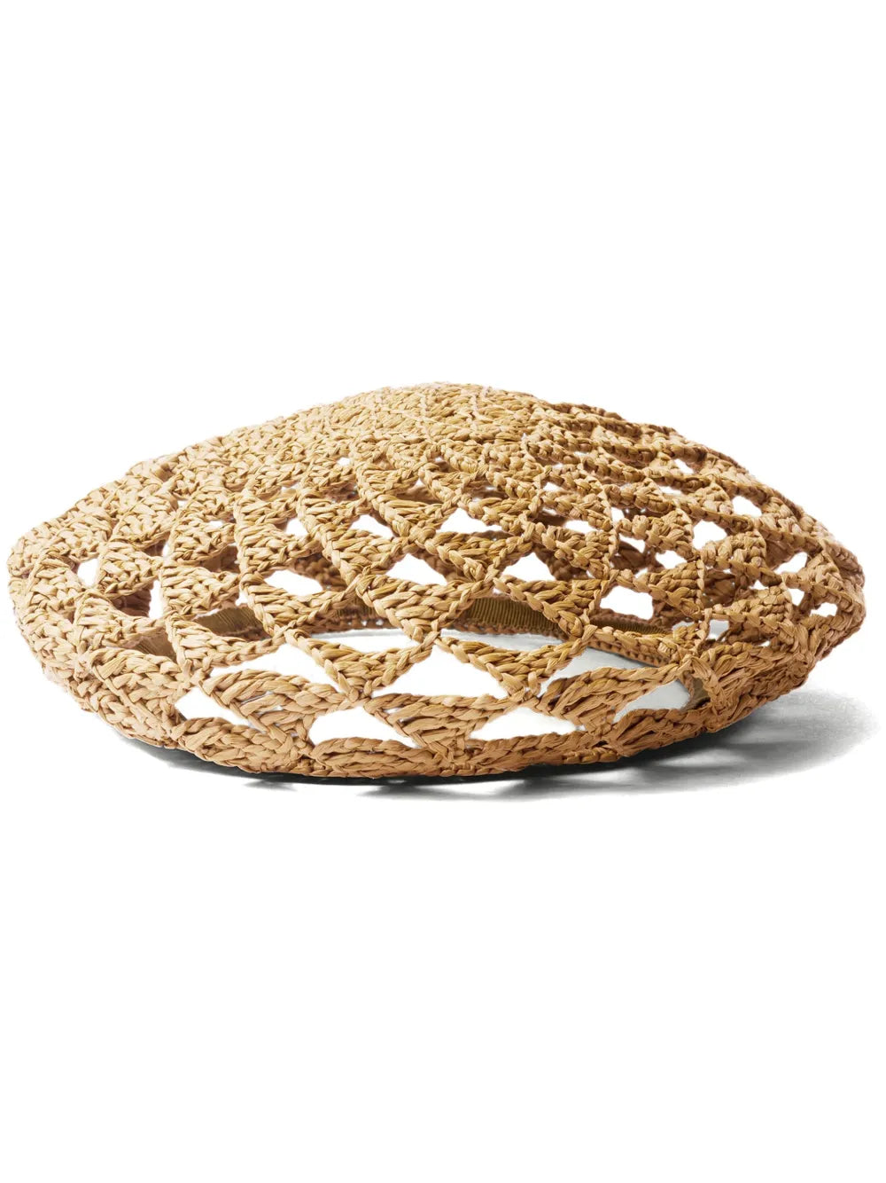 Prada woven raffia beret