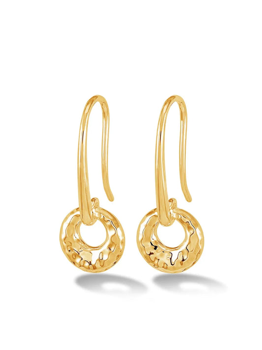 DOWER AND HALL Hammered Bean Drop dangle earrings