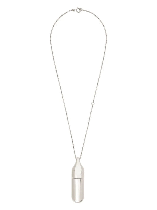 Courrèges flask silver tone neckless