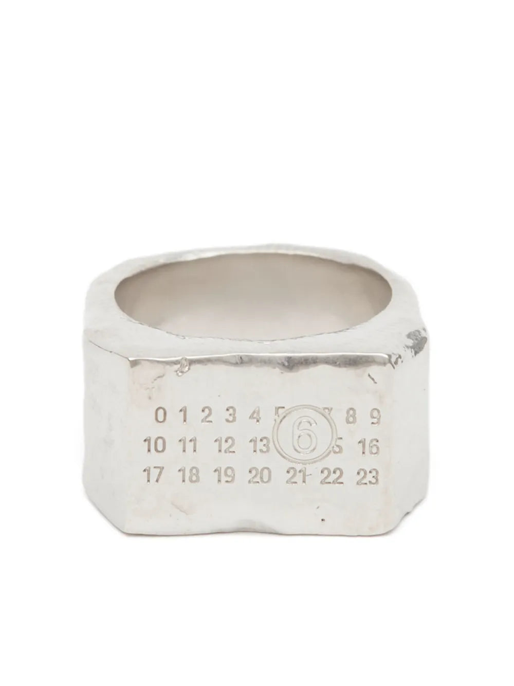 MM6 Maison Margiela geometric numeric signature ring