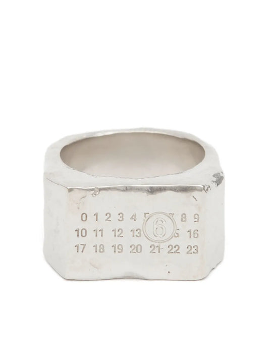MM6 Maison Margiela geometric numeric signature ring