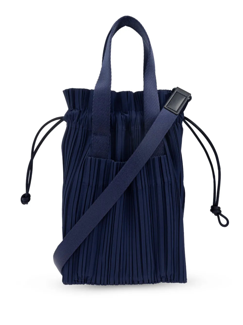 Pleats Please Issey Miyake pleated drawstring tote bag