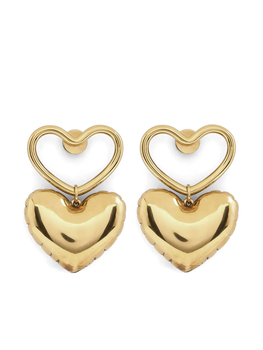 Nina Ricci heart charm dangle earrings