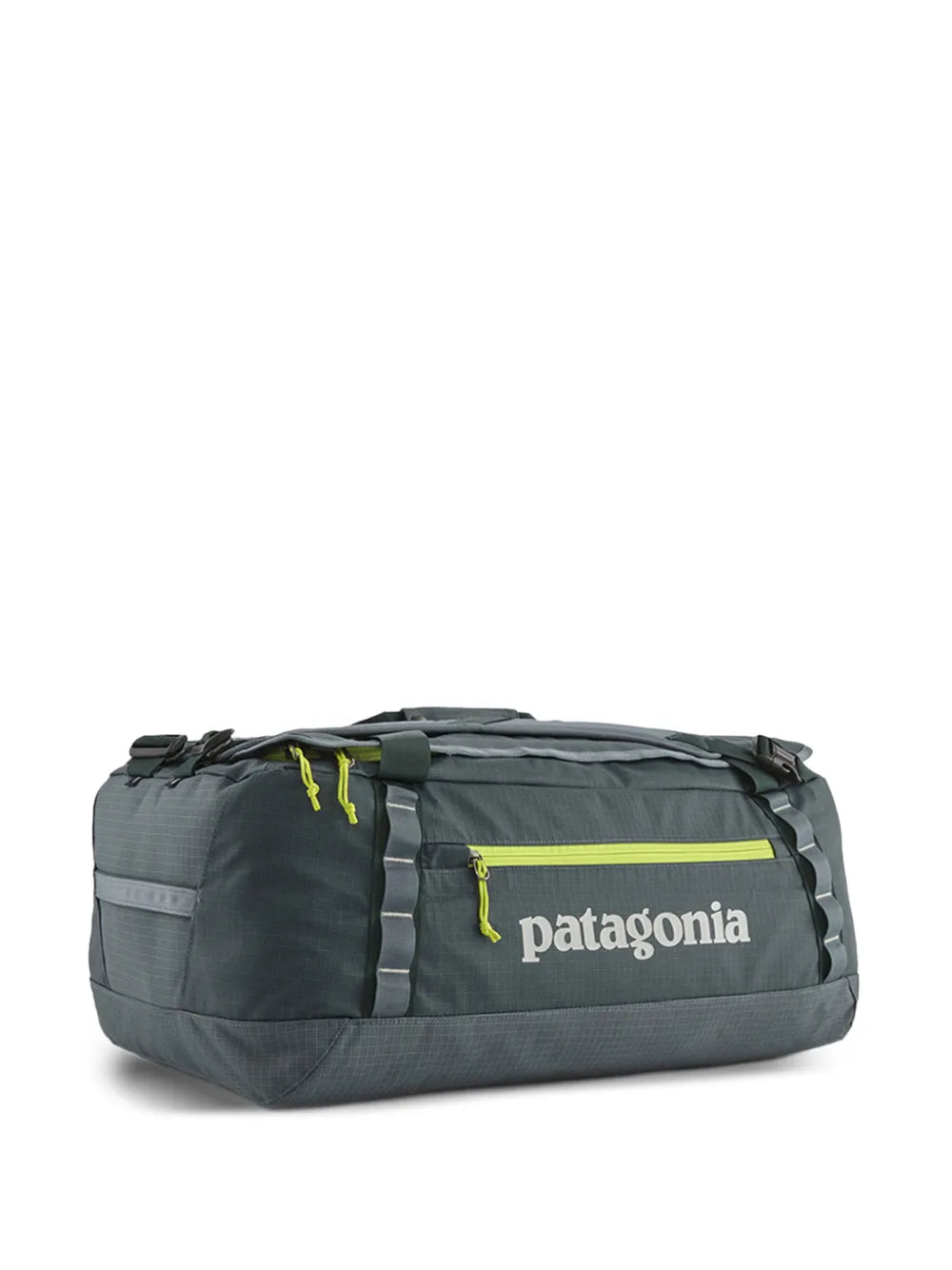 Patagonia logo duffel backpack