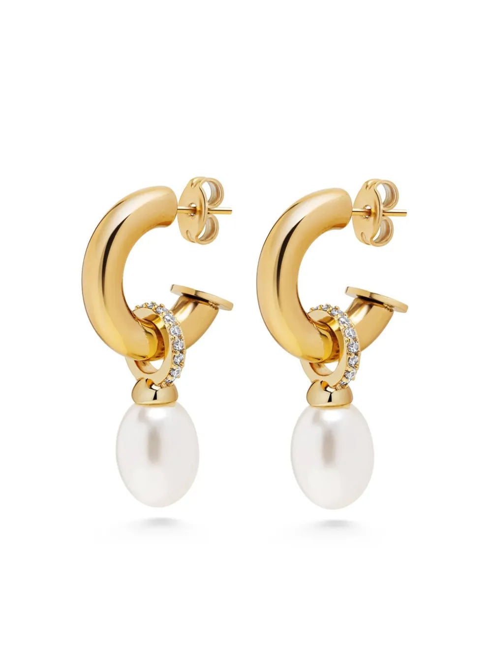 Nialaya Jewelry pearl detailing earrings