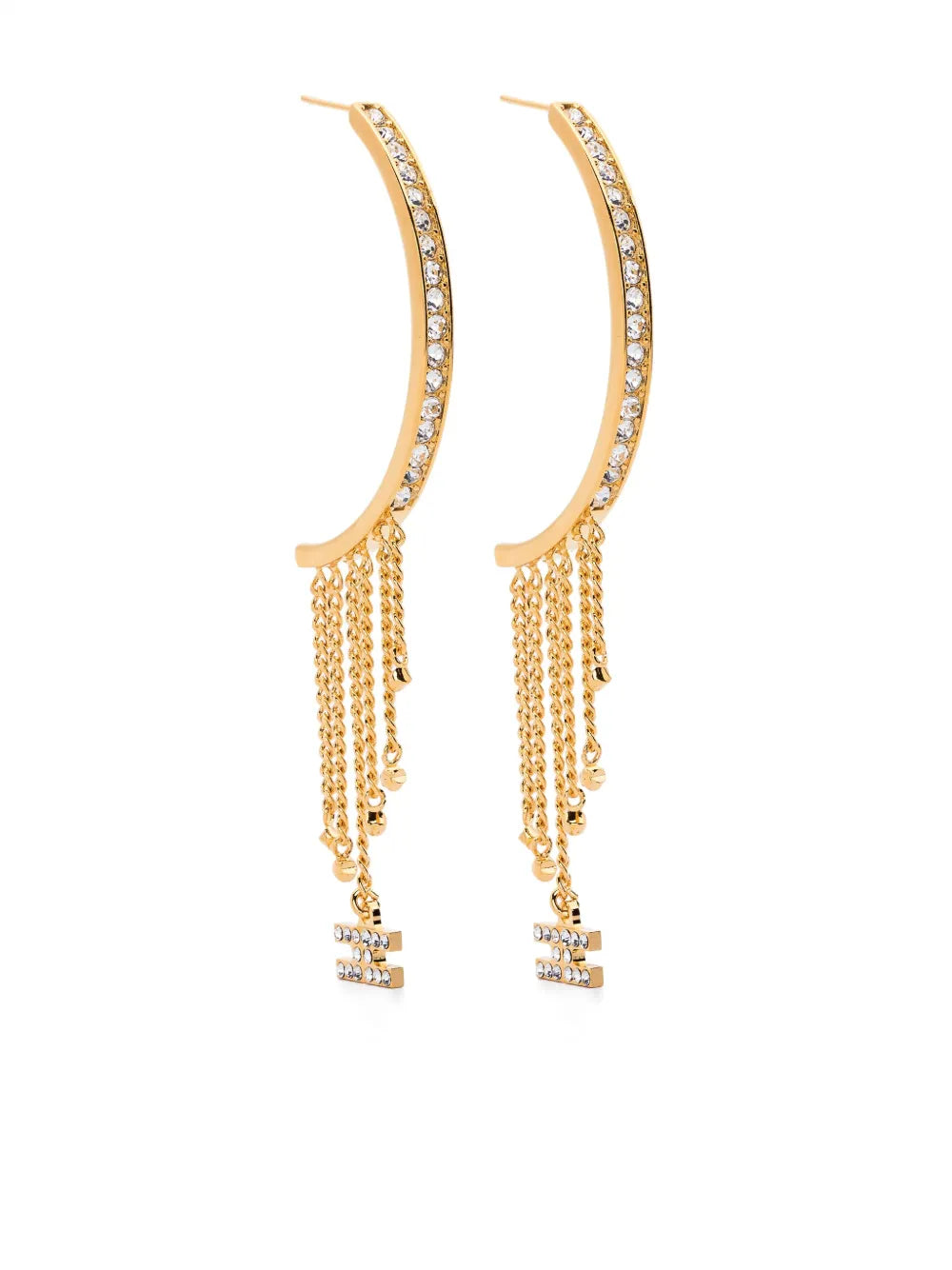 Elisabetta Franchi crystal embellished half hoop earrings