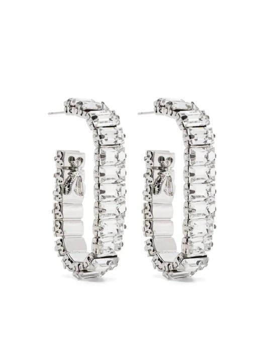 Patrizia Pepe rhinestone embellished hoop earrings