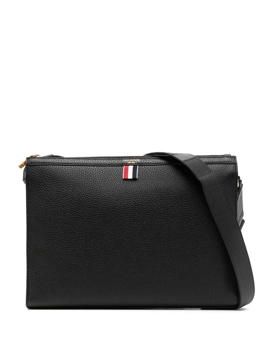 Thom Browne 4 Bar pebbled messenger bag