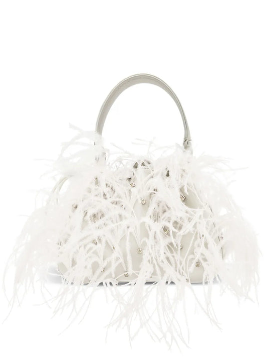 Oscar de la Renta nano O Handle ostrich feather bag