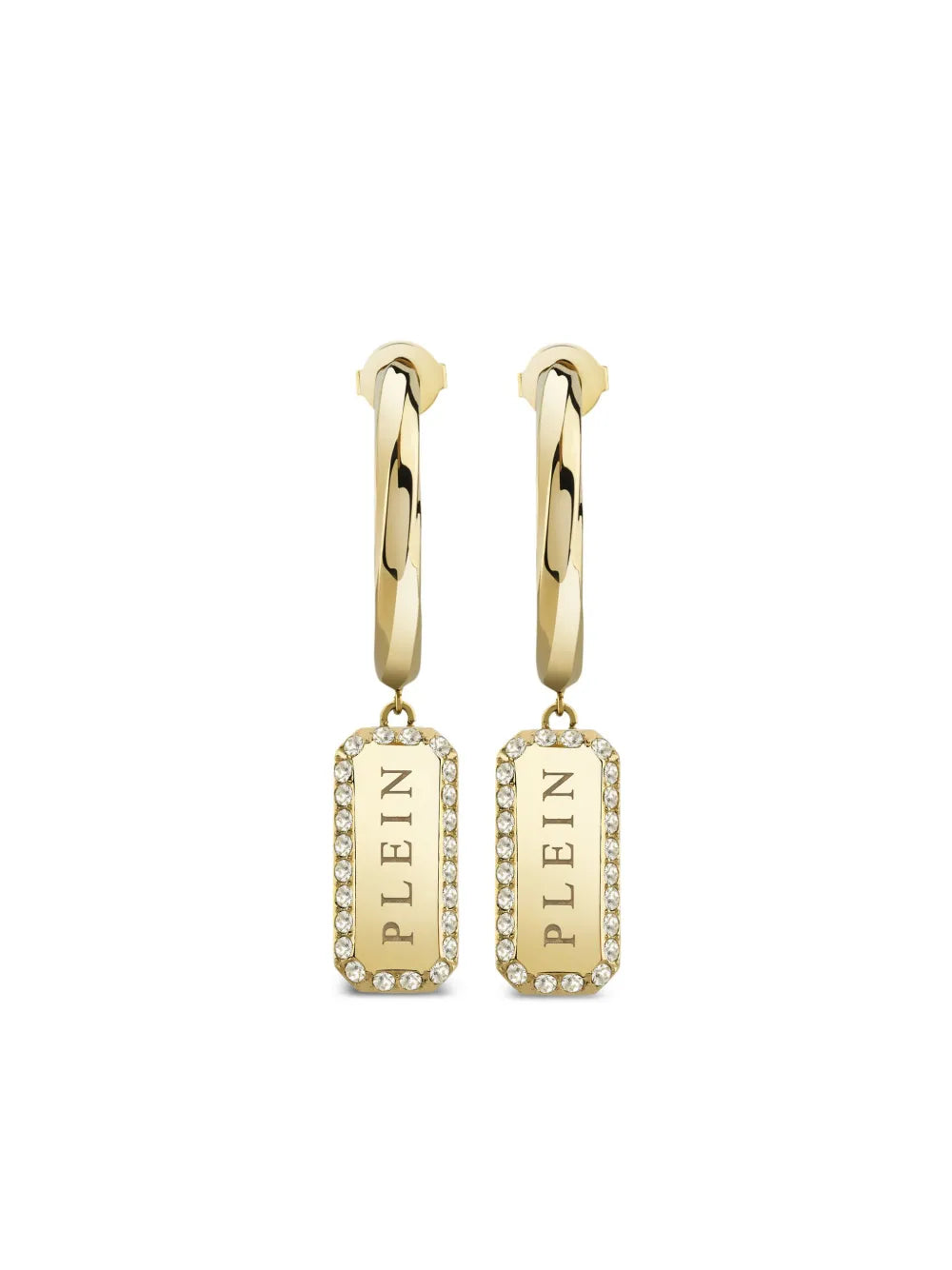 Philipp Plein Crystal Tag earrings