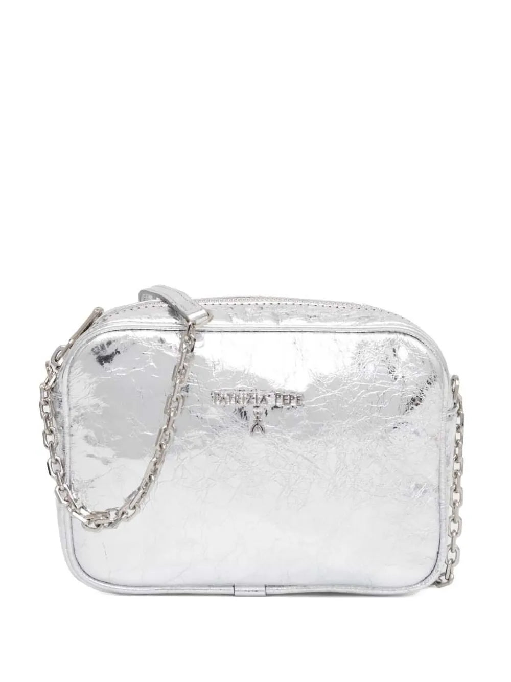 Patrizia Pepe metallic leather crossbody bag