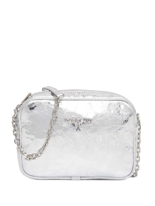Patrizia Pepe metallic leather crossbody bag