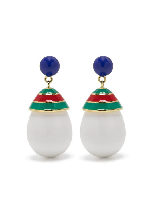 Eshvi mini striped drop earrings
