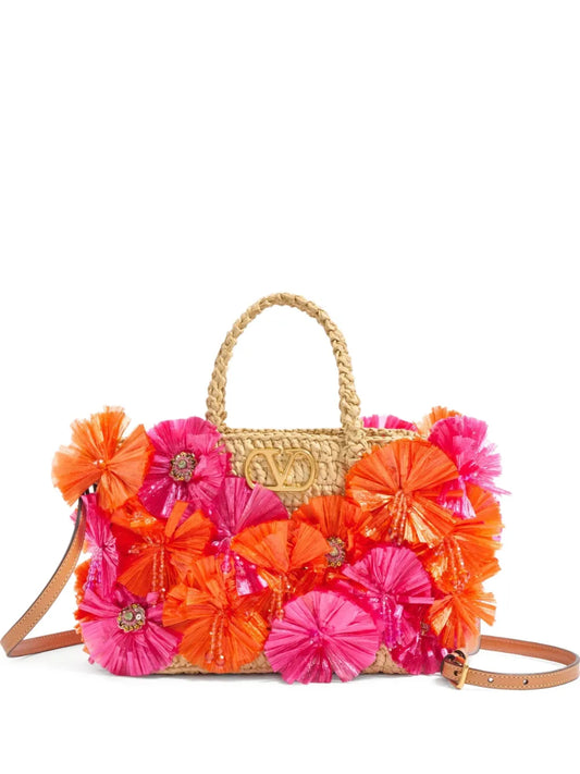 Valentino Garavani small floral appliqué tote bag