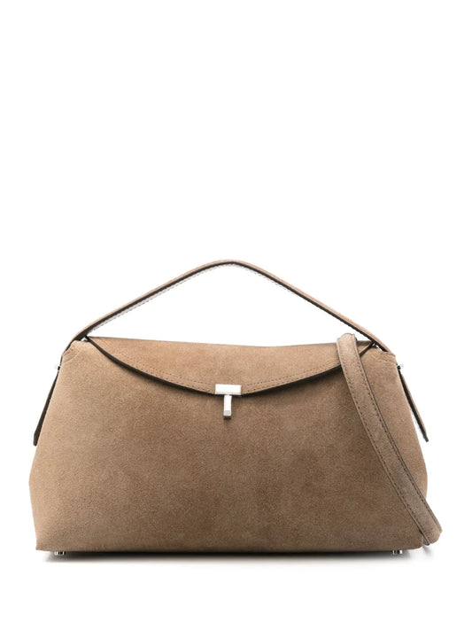 TOTEME T Lock suede tote bag
