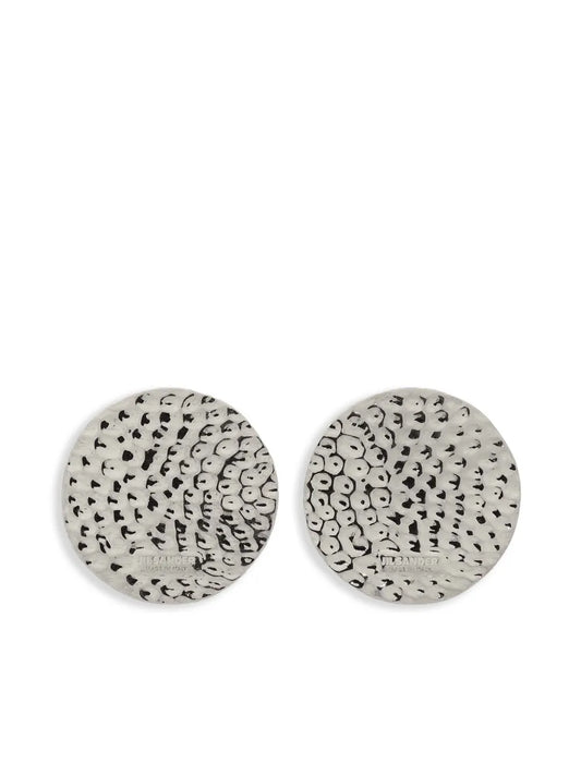 Jil Sander logo engraved earrings