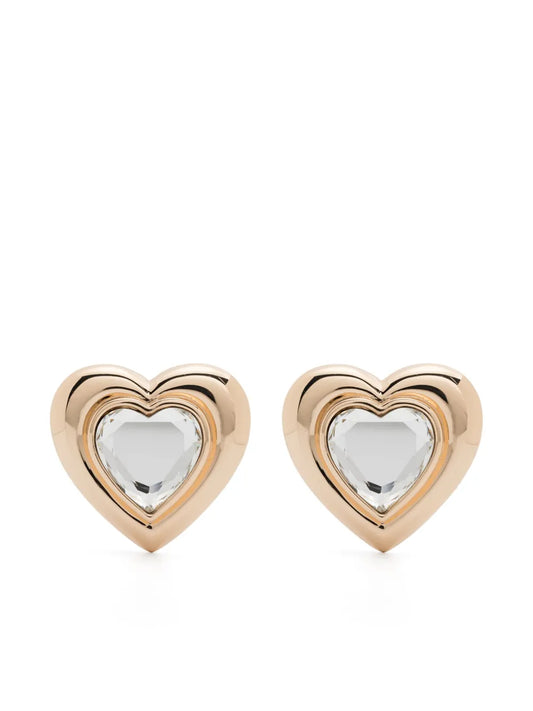 Self-Portrait crystal heart earrings