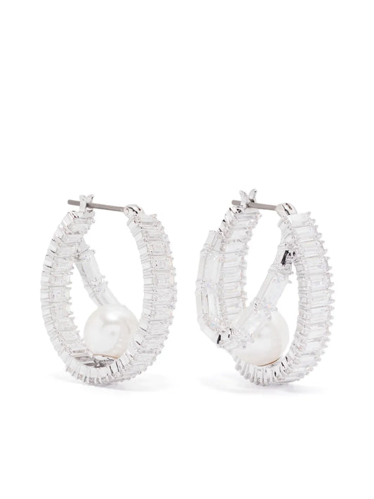 Swarovski x Ariana Grande pearl hoop earings