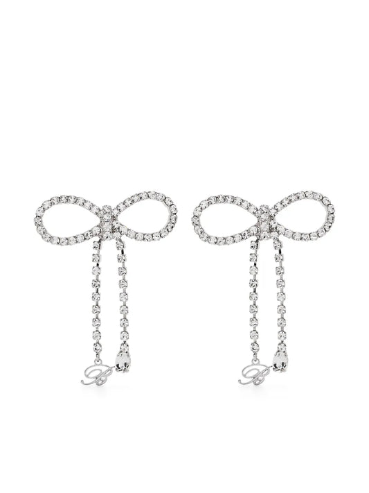 Blumarine rhinestone bow earrings