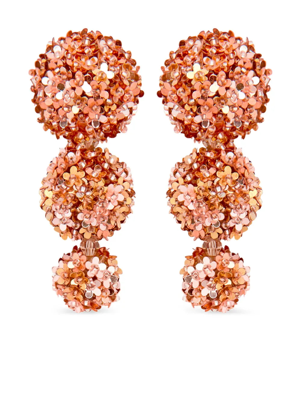 Oscar de la Renta Flower Pompom drop earrings