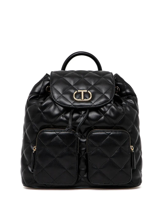 TWINSET logo plaque quilted backpack