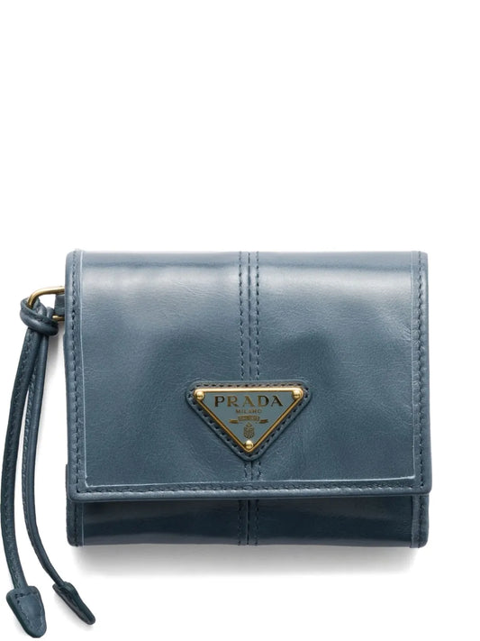 Prada enamel triangle logo wallet