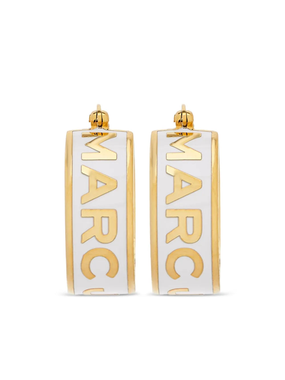 Marc Jacobs The Button Enamel Logo Hoop earrings