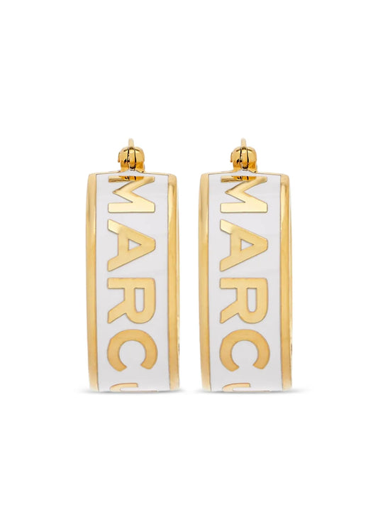 Marc Jacobs The Button Enamel Logo Hoop earrings