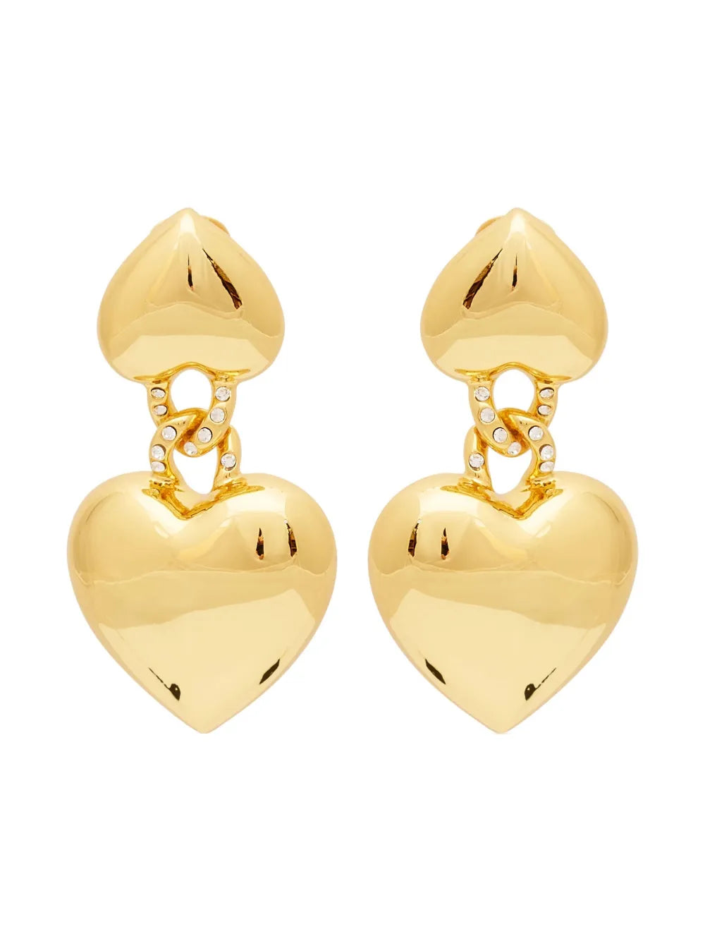 Kenneth Jay Lane heart motif earrings