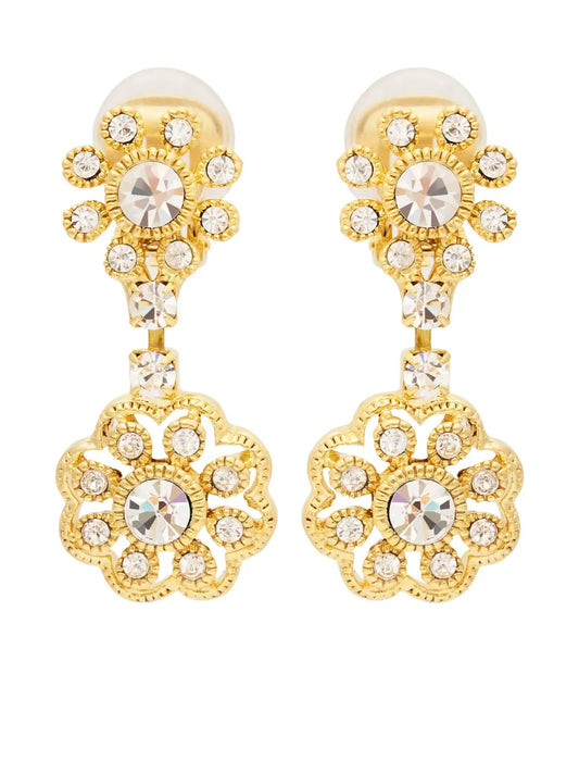 Kenneth Jay Lane flower detailing earrings