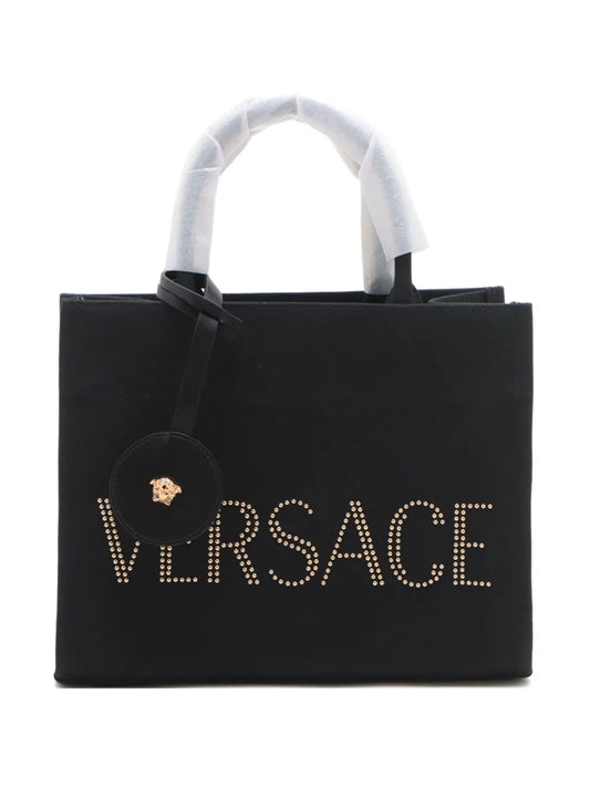 Versace 2020 2024 logo canvas tote bag