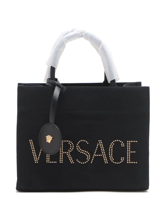 Versace 2020 2024 logo canvas tote bag